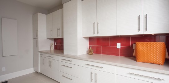 Custom Laundry Mud Built In Ironing Board Closed Detail