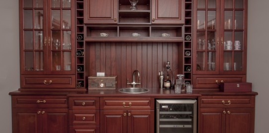Custom Solid Mahogany Bar Cabinet